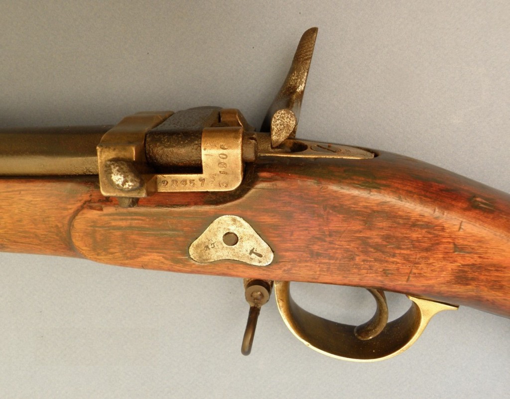 Detail závěru zleva pušky Krnka 1869